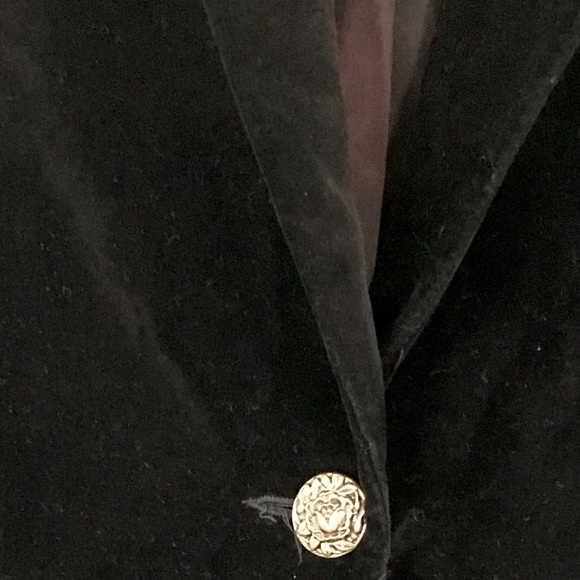 Vintage 1980’s black velvet blazer jacket coat - Picture 7 of 8